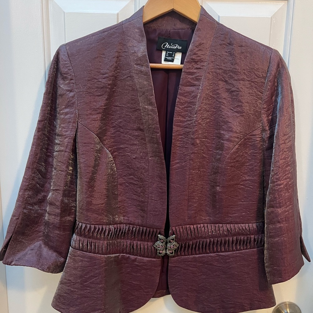 Nuevo Elegant Plum shimmer Women's Blazer